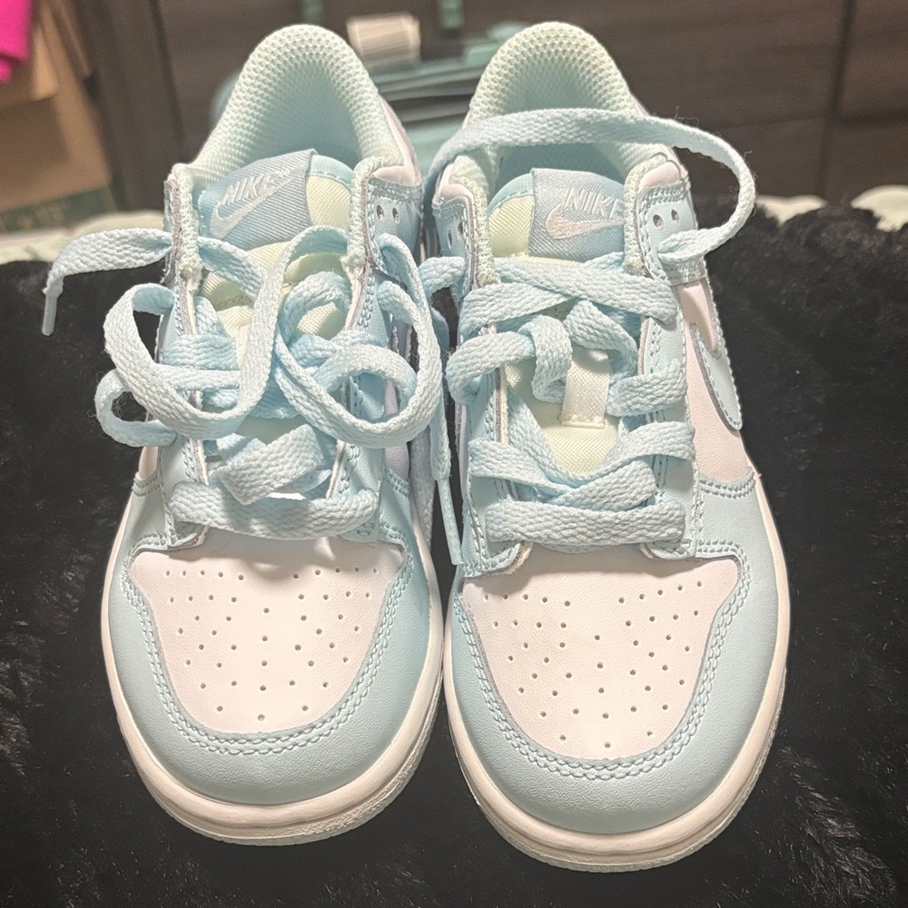 Nike “Dunks” Light Blue and White Pre-School Kids